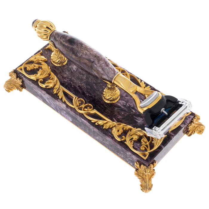 Shaving machine "Success" on a stand made of charoite, Zlatoust