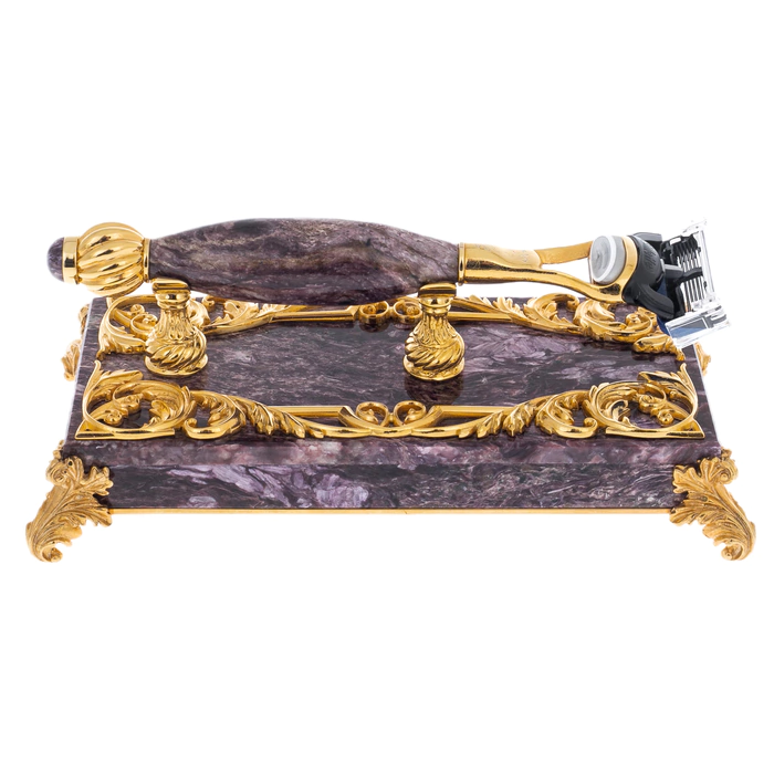 Shaving machine "Success" on a stand made of charoite, Zlatoust