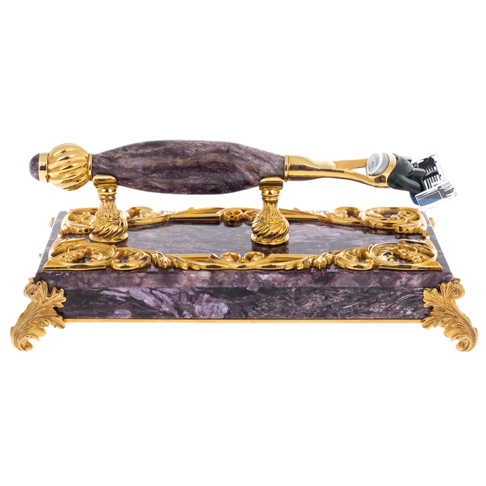Shaving machine "Success" on a stand made of charoite, Zlatoust