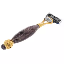 Бритвенный станок "Успех" на подставке из чароита, Златоуст