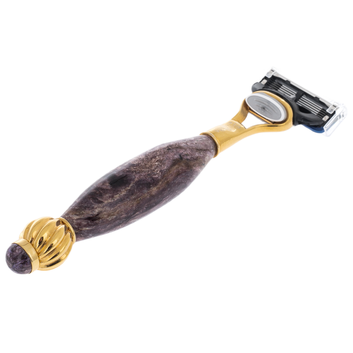 Shaving machine "Success" on a stand made of charoite, Zlatoust