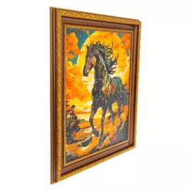 Картина из янтаря "Арабский скакун"
