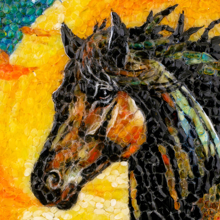 Amber painting "Arabian Horse"