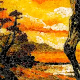 Картина из янтаря "Арабский скакун"