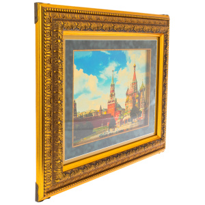 Painting on gold "Vasilievsky descent" golden edging