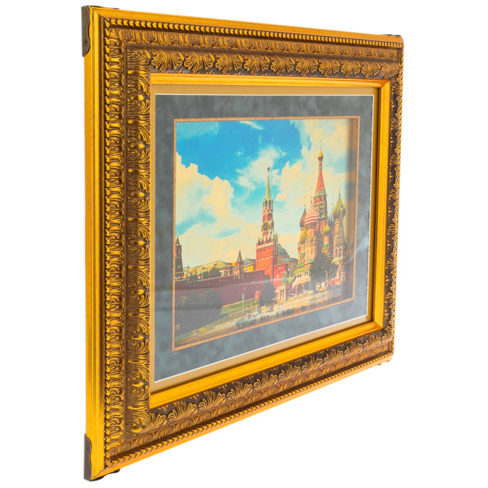 Painting on gold "Vasilievsky descent" golden edging