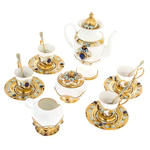 Coffee set "Boyarina" with lapis lazuli, for 4 persons, Zlatoust