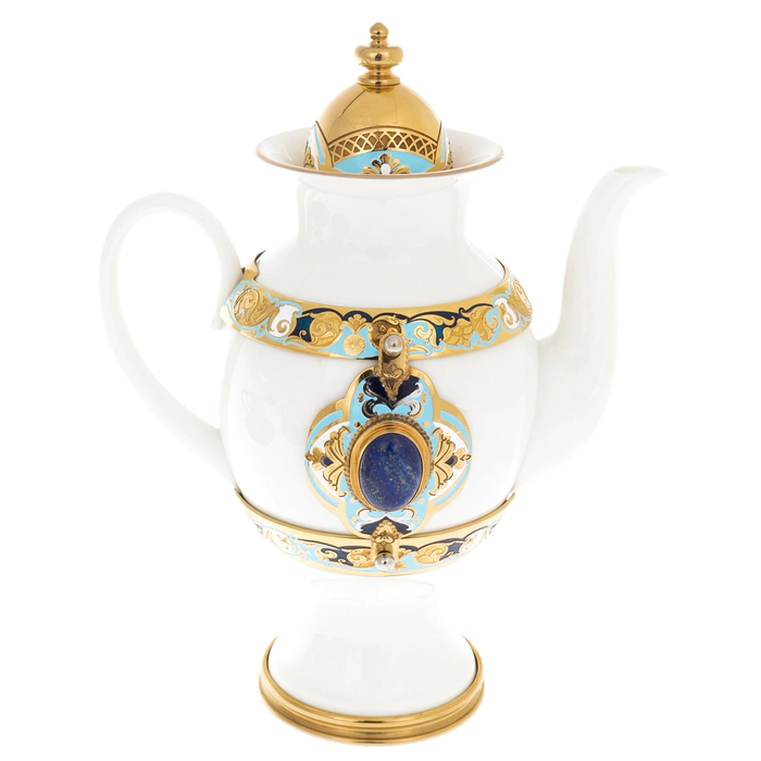 Coffee set "Boyarina" with lapis lazuli, for 4 persons, Zlatoust