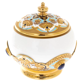 Coffee set "Boyarina" with lapis lazuli, for 4 persons, Zlatoust