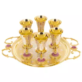 Набор для водки "Праздничный" с родонитом, на 6 персон, Златоуст