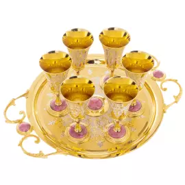 Набор для водки "Праздничный" с родонитом, на 6 персон, Златоуст