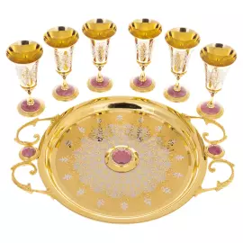 Набор для водки "Праздничный" с родонитом, на 6 персон, Златоуст