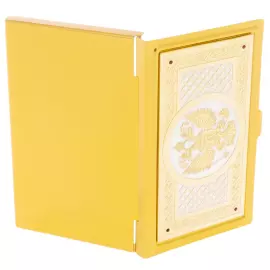 Business card holder "Coat of Arms. Russia. Moscow" with cubic zirconia, Zlatoust