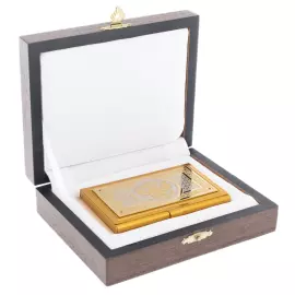 Business card holder "Coat of Arms. Russia. Moscow" with cubic zirconia, Zlatoust