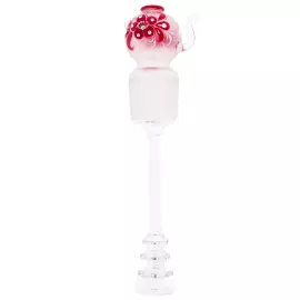 Самовар-медовница из стекла "Королевский рубин" со стразами Swarovski, Хохлома