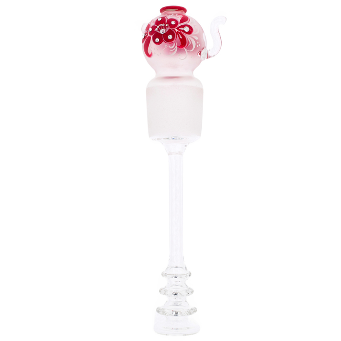 Royal Ruby glass honeydew samovar with Swarovski crystals, Khokhloma