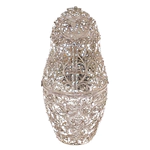 Matryoshka honey doll made of glass "Snow Maiden" with Swarovski crystals