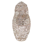 Matryoshka honey doll made of glass "Snow Maiden" with Swarovski crystals