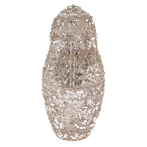 Matryoshka honey doll made of glass "Snow Maiden" with Swarovski crystals
