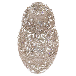 Matryoshka honey doll made of glass "Snow Maiden" with Swarovski crystals