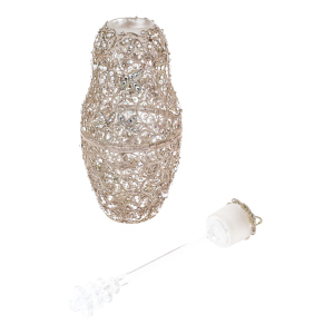 Matryoshka honey doll made of glass "Snow Maiden" with Swarovski crystals