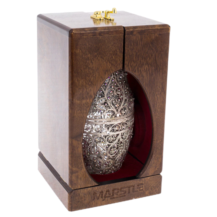Matryoshka honey doll made of glass "Snow Maiden" with Swarovski crystals