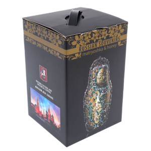 Matryoshka honey doll made of glass "Snow Maiden" with Swarovski crystals