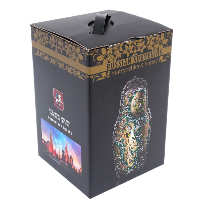 Matryoshka honey doll made of glass "Snow Maiden" with Swarovski crystals