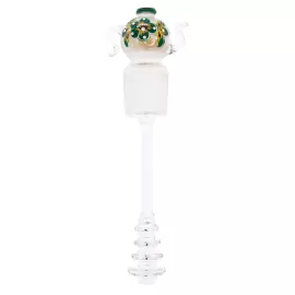 Самовар-медовница из стекла "Золотой изумруд" со стразами Swarovski, Хохлома