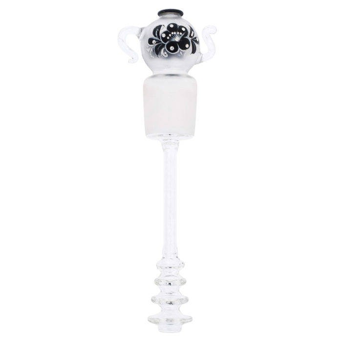 Samovar-honey pan made of glass "Black amber" with Swarovski crystals, Khokhloma