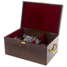 Самовар-медовница из стекла "Черный янтарь" со стразами Swarovski, Хохлома