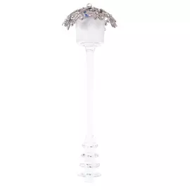 Матрешка-медовница из стекла "Морская лазурь" со стразами Swarovski, Хохлома