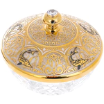 Caviar bowl "Sturgeon" on an agate stand, Zlatoust