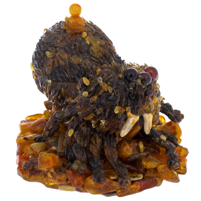 Souvenir box made of amber "Spider"