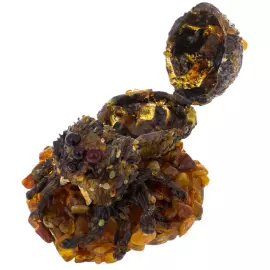 Сувенир-шкатулка из янтаря "Паук"