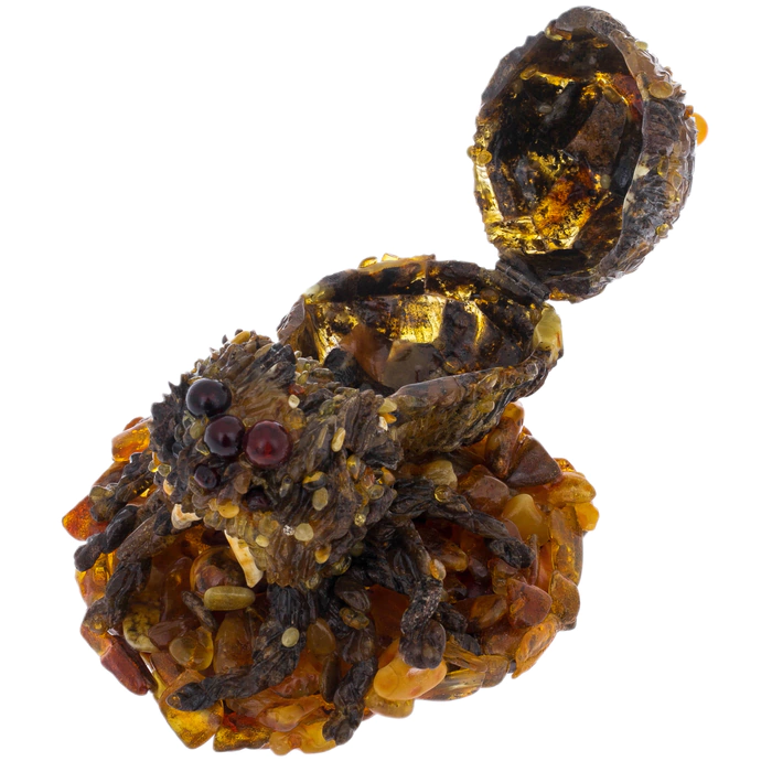 Souvenir box made of amber "Spider"
