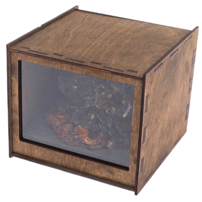 Souvenir box made of amber "Spider"