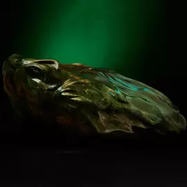 Авторская скульптура из нефрита "Морская черепаха на волне"