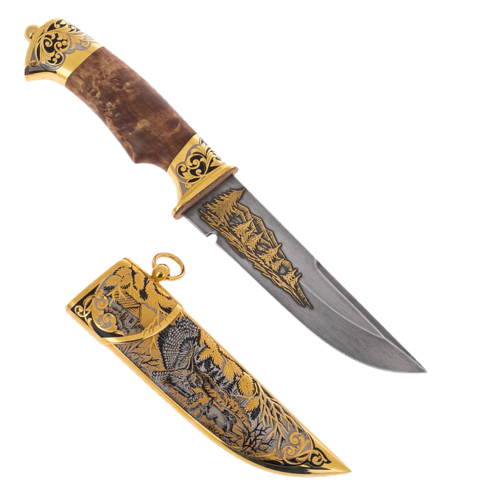 Souvenir knife "Hunting for a hare" Zlatoust