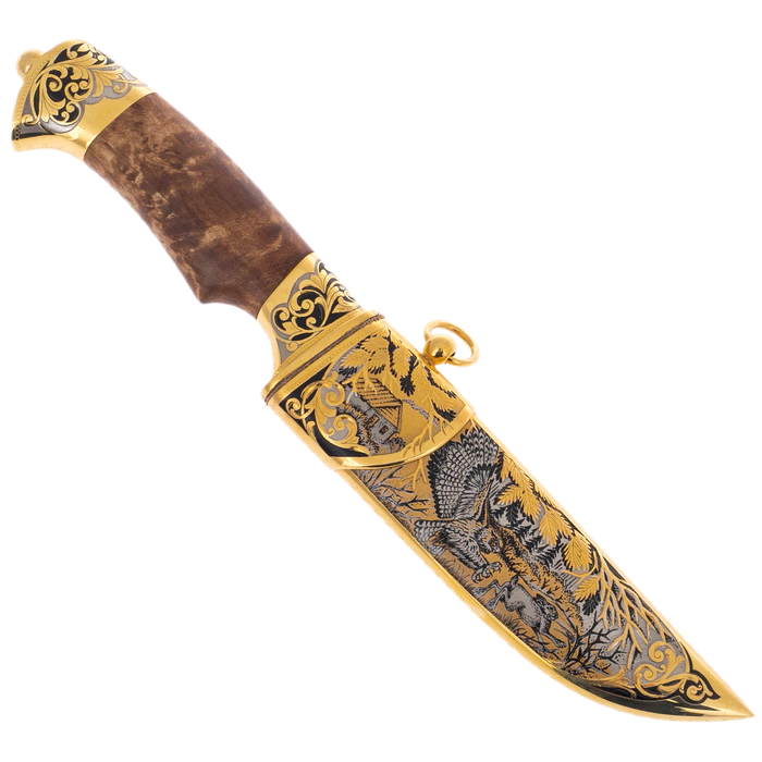 Souvenir knife "Hunting for a hare" Zlatoust