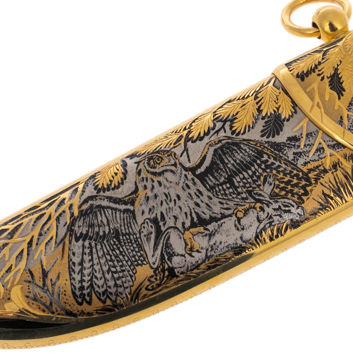 Souvenir knife "Hunting for a hare" Zlatoust