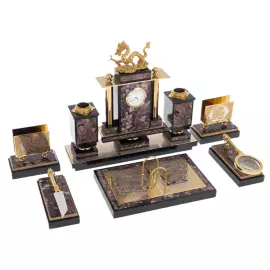 Настольный набор руководителя из чароита "Дракон"