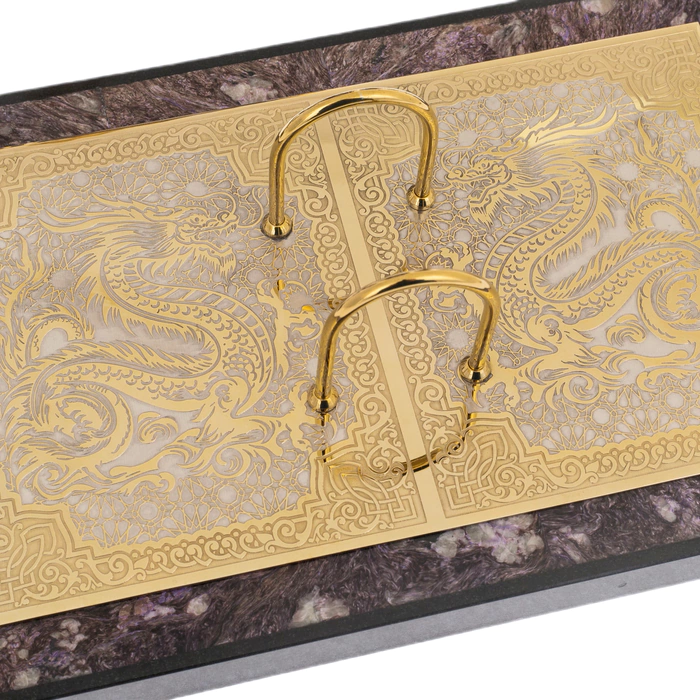 Executive desk set made of charoite "Dragon"