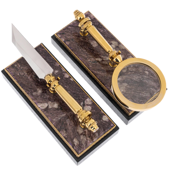 Executive desk set made of charoite "Dragon"