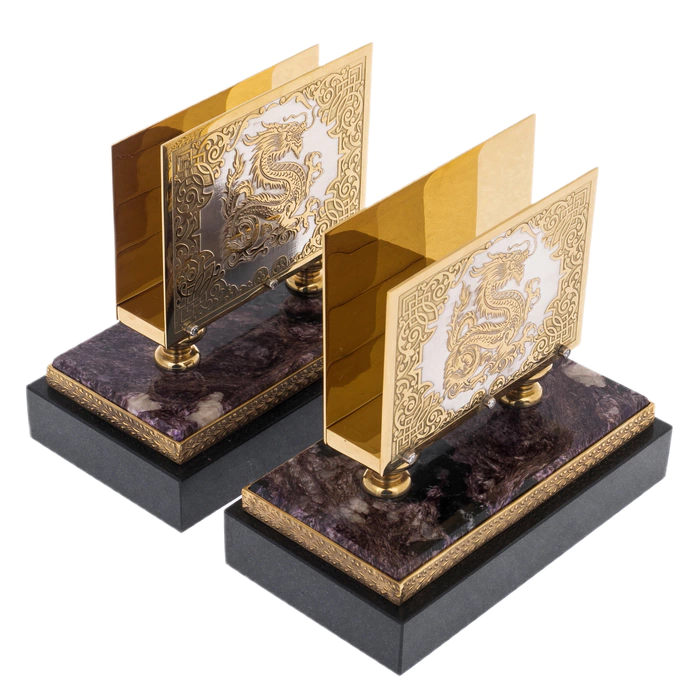 Executive desk set made of charoite "Dragon"