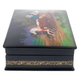 Шкатулка "Веселое катание" Леонова, Федоскино Шкатулка "Веселое катание" Леонова, Федоскино