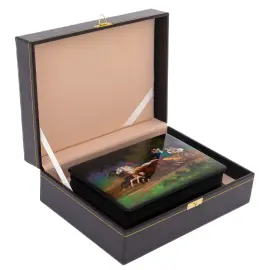 Шкатулка "Веселое катание" Леонова, Федоскино Шкатулка "Веселое катание" Леонова, Федоскино