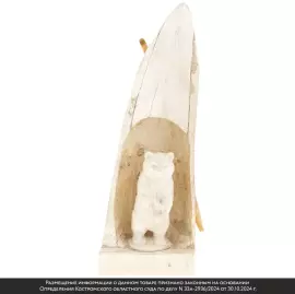 Изделие из клыка моржа "Полярный медведь" на бивне мамонта