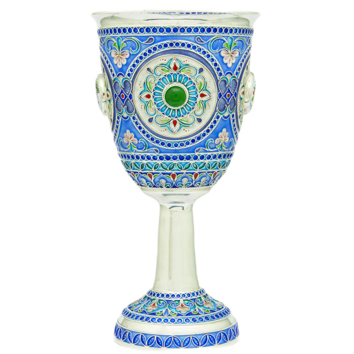 Pearl silver wine glass for 1 person, finish