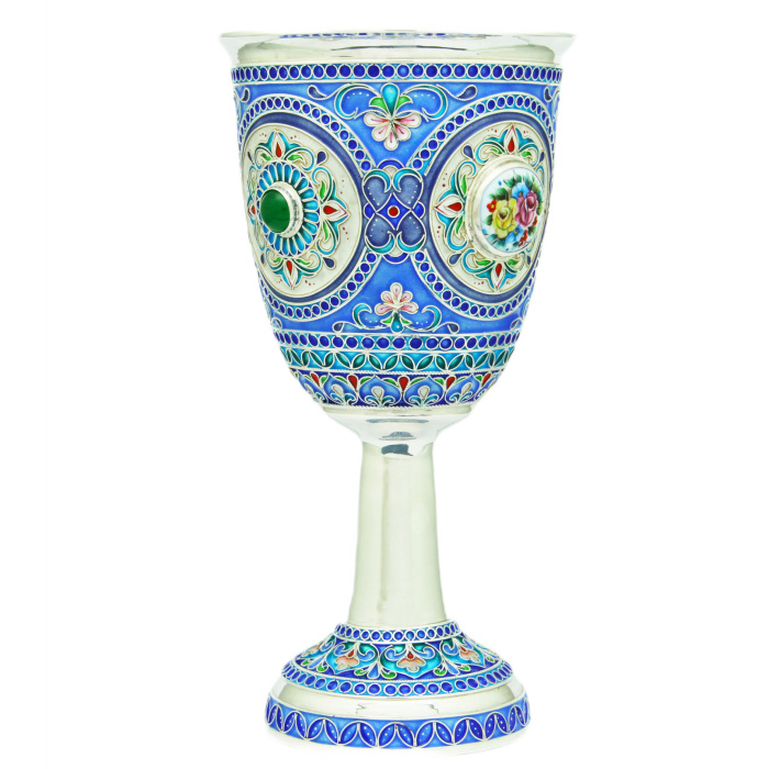 Pearl silver wine glass for 1 person, finish